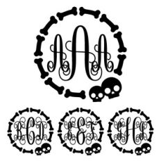 Monogram Elaborate Script - Skull and Bones