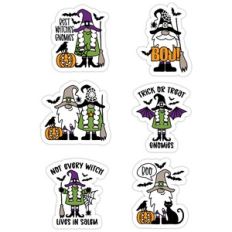 Trick or Treat Gnomies Sticker Set