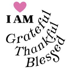 I AM - Grateful, Thankful, Blessed Inspirational Heart Quote