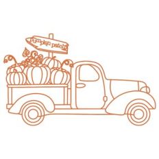 truck with pumpkins