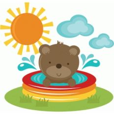 miss kate bear in pool