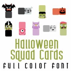 Halloween Squad Cards Full Color Font