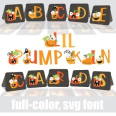 Lil Pumpkin Cards Color Font