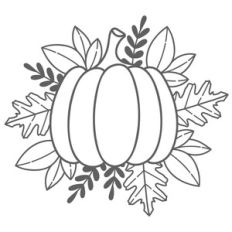 Pumpkin and Fall Leaves