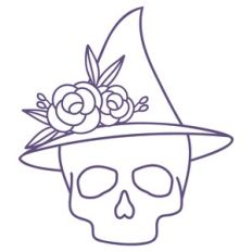Skull with Witch Hat