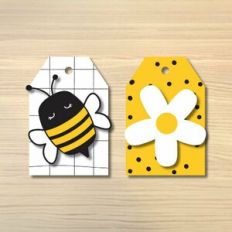 Bee Rectangular tag