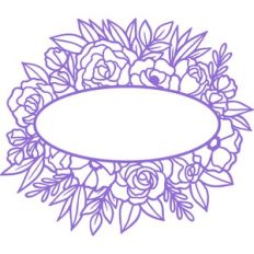 floral oval frame