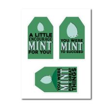 Encourage-Mint Tag Sticker Sheet