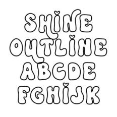 BFC Shine Outline Retro Boho Bubble Outlined Font