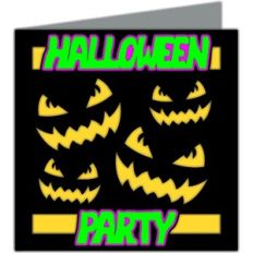 halloween party pumpkins card