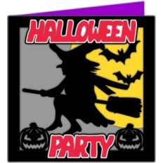 halloween party witch card