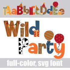 Animal Party Color Font