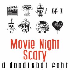Movie Night -Scary Doodlebat Font