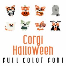 Cutie Corgi - Halloween Full Color Font