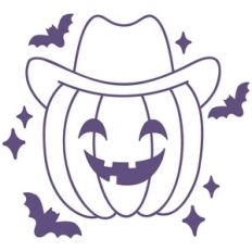 Cowboy Pumpkin with Bats