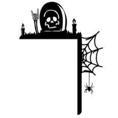 halloween door corner - grave