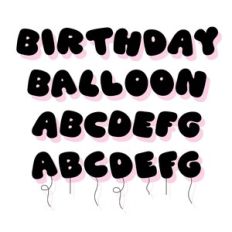 BFC Birthday Balloons Cute Celebration Party Balloon Font