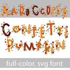 Confetti Pumpkin Color Font