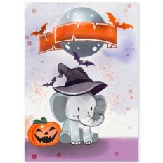 Halloween Card Cover with Baby Elephant