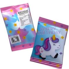 Happy Birthday Unicorn Chip Bag