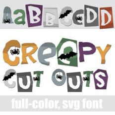 Creepy Cut Outs Color Font