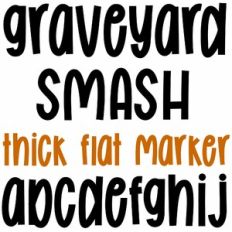 graveyard smash thick flat marker font