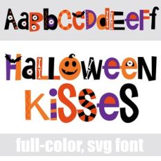 Halloween Kisses Color Font