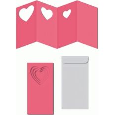 accordion hearts windows card w envelope