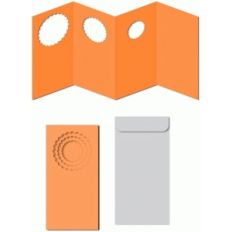 accordion scalloped circles windows card w envelope