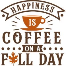 Happiness Coffee On Fall Day
