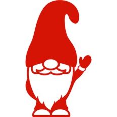 christmas gnome with one hand up