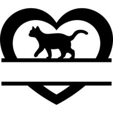 split heart kitty