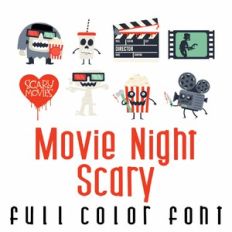 Movie Night Scary Full Color Font