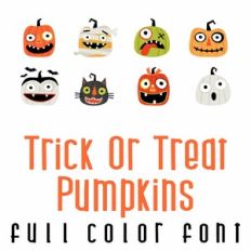 Trick or Treat Pumpkins Full Color Font