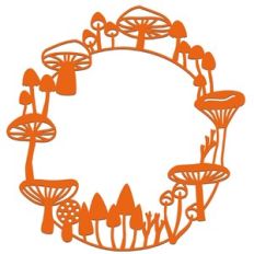 Mushroom Fungi Toadstool Wreath Frame Border