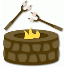 fire pit and roasting sticks