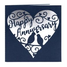 Happy Anniversary Love BIrds Heart Card with Insert Cutting File