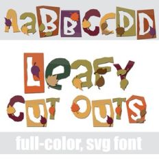 Leafy Cut Outs Color Font