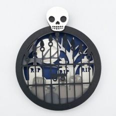 Cemetery Gates Halloween Layered Ornament