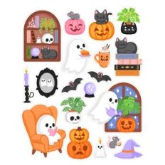 Halloween Ghost at Home Stickers