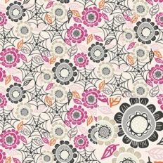 Halloween Floral with Spider Webs Printable Pattern