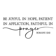 be joyful in hope patient in affliction faithful in prayer