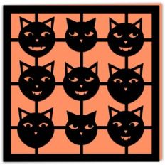 Vampire Cat Halloween Card