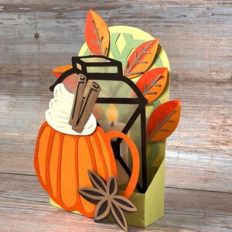 Autumn box card with pumpkin mug