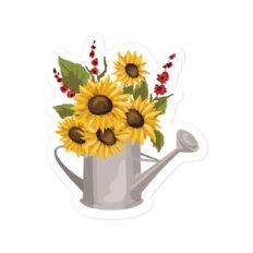 Sunflower Watering Can