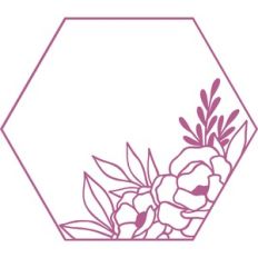 floral hexagon frame