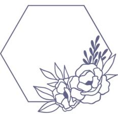 floral hexagon frame