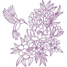 hummingbird with flowers