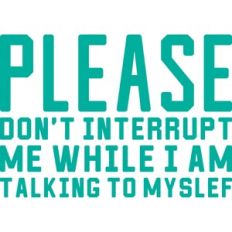 please don't interrupt me when I am talking to myself