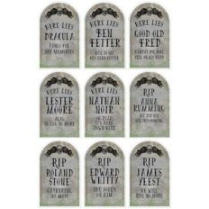 punny gravestones sticker sheet